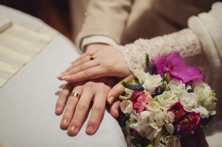 stylish wedding rings for wedding marriage ceremonyの写真素材