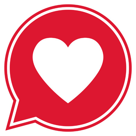 Heart in a red speech bubble, love icon, valentines day icon, vectorのイラスト素材