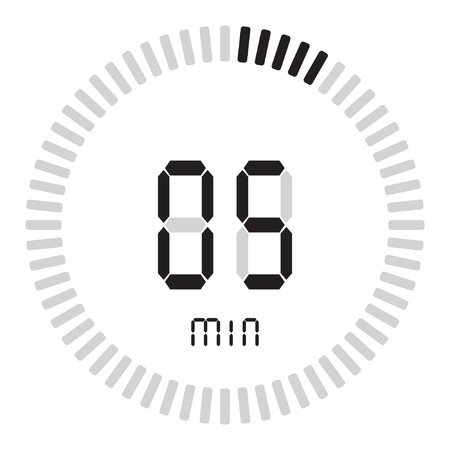 The digital timer 5 minutes. electronic stopwatch with a gradient dialのイラスト素材