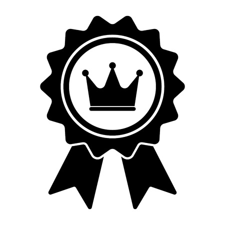 Award with crown and ribbon icon. Best choice symbol. Vector illustration.のイラスト素材