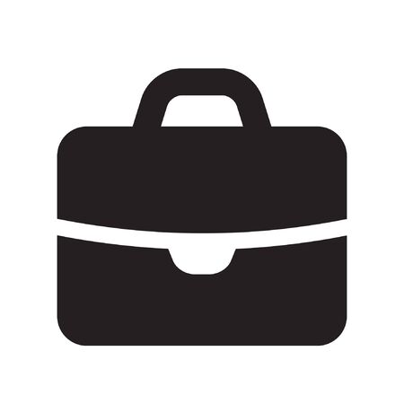 Briefcase sign icon in flat style. Suitcase vector illustration on white isolated background. Baggage business concept.のイラスト素材