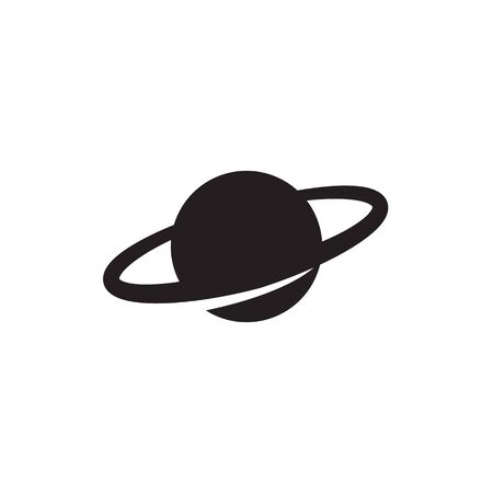 Saturn icon in flat style. Planet vector illustration on white isolated background. Galaxy space business concept.のイラスト素材
