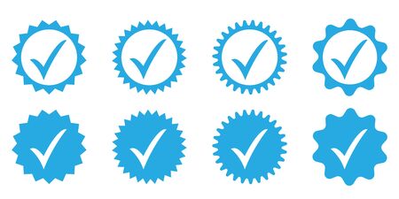Approved icon. Profile Verification. Accept badge.のイラスト素材