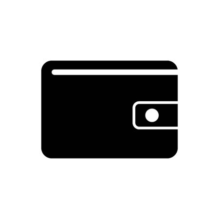Wallet icon, black and white vector illustrationのイラスト素材