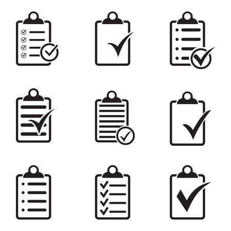Set of checklist icons flat style isolated on background. Checklist sign symbol for web site and app design.のイラスト素材