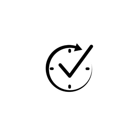 Clock watch ticker vector icon. Check mark clock iconのイラスト素材