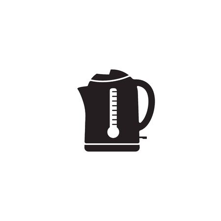 Electric kettle icon. Simple illustration of electric kettle vector iconのイラスト素材