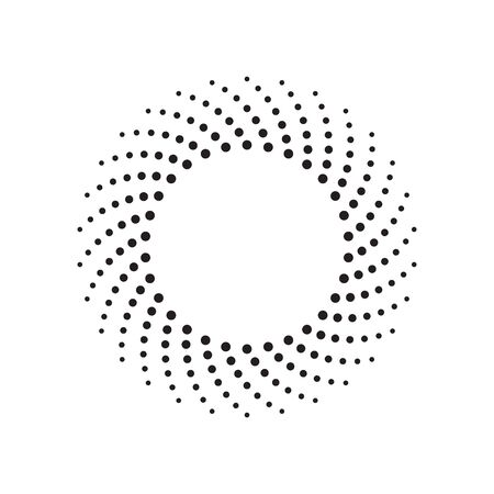 Round banner of pixels. Differing halftone ring.のイラスト素材