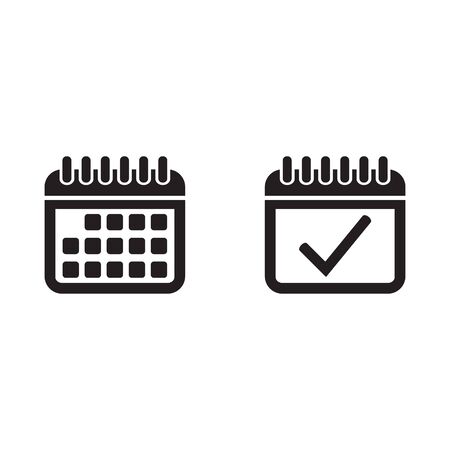 Calendar icon. Calendar on the wall. Calendar check mark icon vector illustration.のイラスト素材