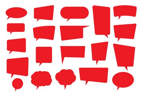 Set of speech bubbles. Blank empty vector white speech bubbles. Cartoon balloon word design.のイラスト素材