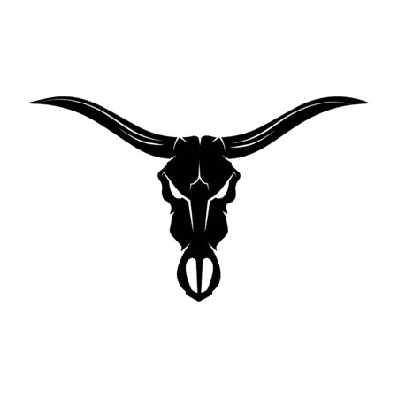 Bull skull with horn vector illustrationのイラスト素材