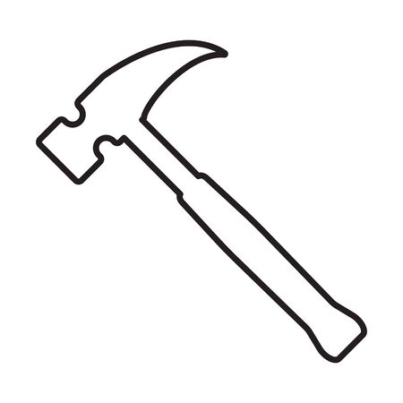 Hammer line icon isolated on background. Job icon.のイラスト素材