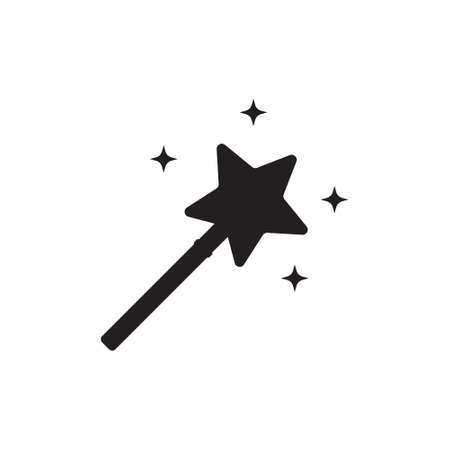 Vector Magic Wand icon with star sparkle.のイラスト素材