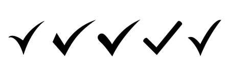 Black check mark icon. Tick symbol, tick icon vector illustration.のイラスト素材