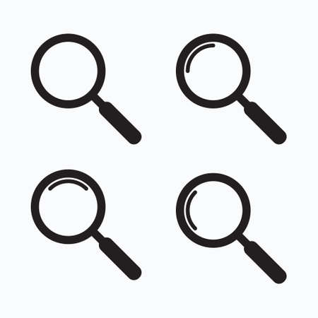 Search icon. Magnifying glass icon, vector magnifier or loupe sign.のイラスト素材