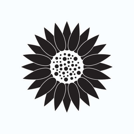 Sunflower plant icon. Simple illustration of sunflower plant vector icon for web design isolated on white backgroundのイラスト素材