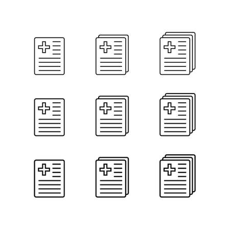 Medical record icon, medical report icon, vector isolatedのイラスト素材