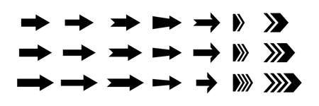 Set of vector arrow icons. Collection of pointers.のイラスト素材