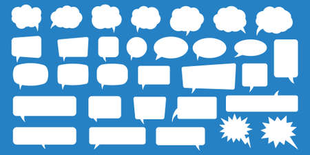 Set of speech bubbles. Blank empty vector white speech bubbles. Cartoon balloon word design.