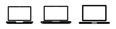 Laptop icon vector with blank screen.のイラスト素材