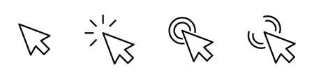 Cursor arrows icons, click vector icons.のイラスト素材