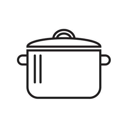 Cooking pot icon, vector illustration on white backgroundのイラスト素材