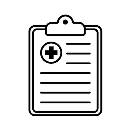 Health care diagnosis clipboard line icon design template. vector icon.のイラスト素材