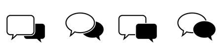 Chat icons vector isolated element. Set of talk bubble speech signs. Blank bubbles vector icons. Message vector icons.のイラスト素材
