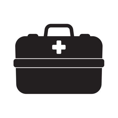 First aid kit box icon simple vector. Medical emergency, medical briefcase icon.のイラスト素材