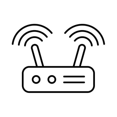 Router line icon. Router related signal icon isolated, wifi router.のイラスト素材