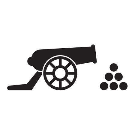 cannon icon. War, weapon icon vector image.のイラスト素材