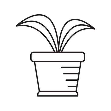 Plant pot line icon, vector illustration.のイラスト素材