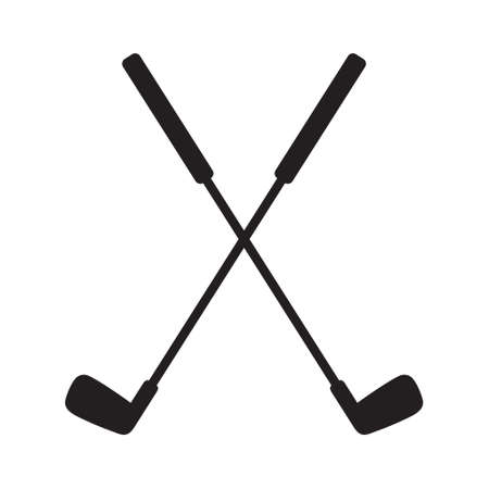 Pair of iron or wedge golf club flat vector icon for sports apps and websitesのイラスト素材