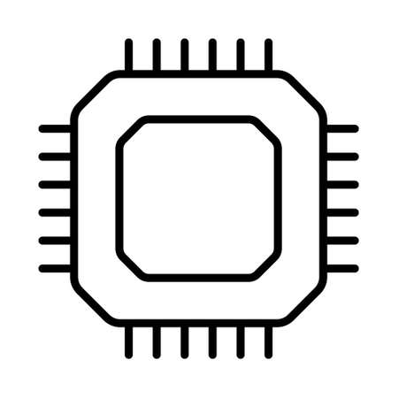 CPU outline icon. Processor line  . vector illustration. isolated on white background. expand...