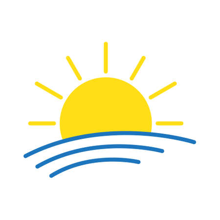 Sunset icon, sunrise icon. Sun, rise symbol. morning icon.のイラスト素材