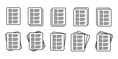 Checklist vector icon. document icon. Black illustration isolated on white background for graphic and web design.のイラスト素材