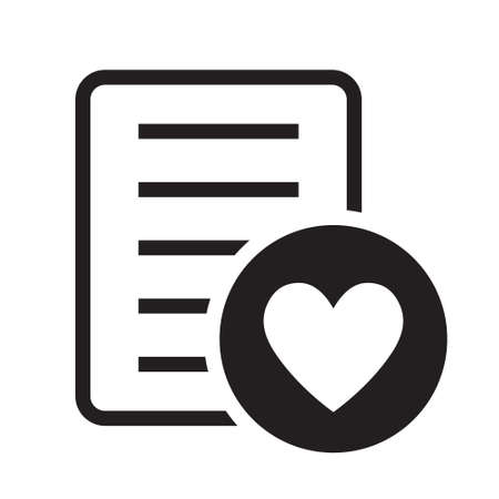 Wishlist icon in flat style. Love letter, like document vector illustration on white isolated background. Favorite list business concept.のイラスト素材