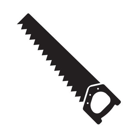 Saw icon. Hand saw silhouette vector design.のイラスト素材