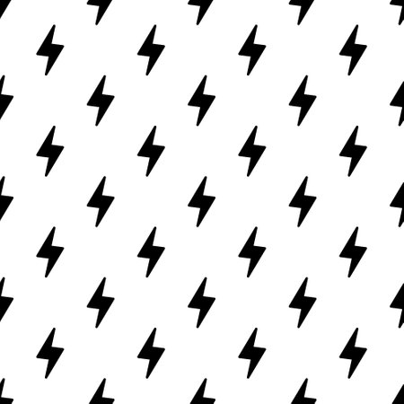 Lightning bolts, thunderbolts seamless pattern vector illustration.のイラスト素材