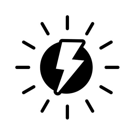 Solar energy icon, sun energy icon. Vector illustration isolated on white.のイラスト素材