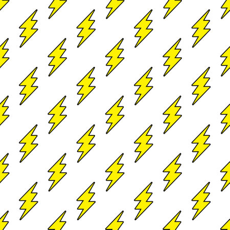 Thunderbolt seamless pattern on a white background. Lightning bolt theme illustration.のイラスト素材