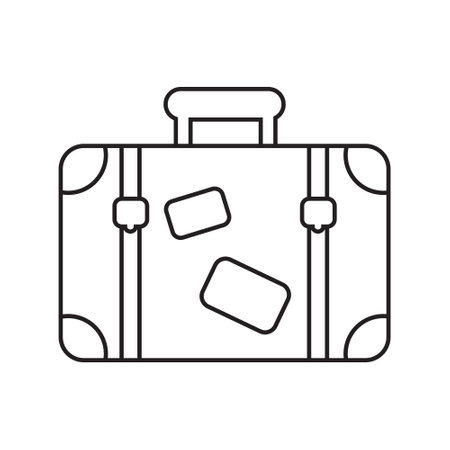 <p>Luggage icon. Retro suitcase line icon. vacation travel concept equipment.</p>のイラスト素材