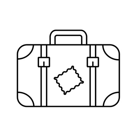 Luggage icon. Retro suitcase line icon. vacation travel concept equipment.のイラスト素材