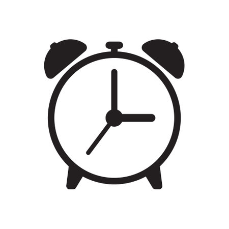 Alarm clock icon vector illustration, retro alarm clock.のイラスト素材