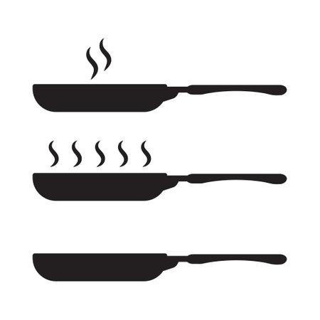 Frying pan icon. Frying pan vector sign.のイラスト素材
