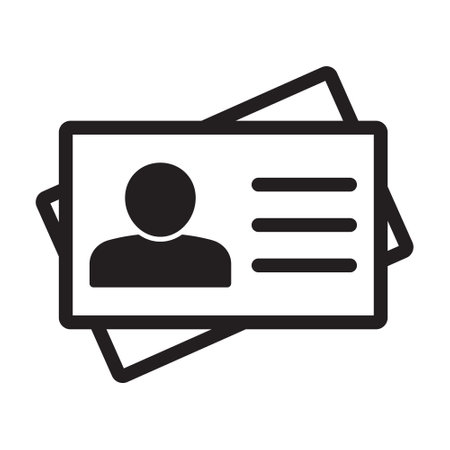 ID card icon. ID card badge icon. Identification card, driver's license icon. vector illustration.のイラスト素材