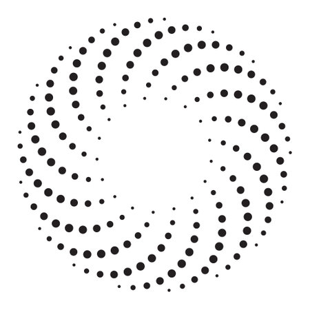 Dotted spiral vortex design element, vector illustration.のイラスト素材