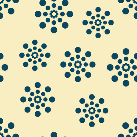 Seamless pattern with dotted rings. Vector repeating texture. Stylish monochrome background.のイラスト素材