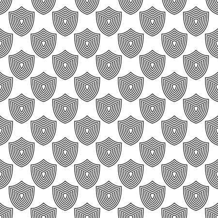 Abstract shield seamless pattern. Security shield protection vector geometric illustration. stock vector illustration.のイラスト素材