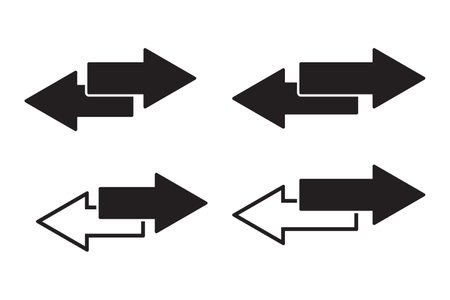 2 side arrow icon. Double arrow icon.のイラスト素材